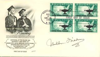 Milton Friedman First Day Cover Signed