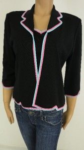Ming Wang Twin Set Shirt Top and Open Front Jacket Womens Small