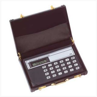 Detailed Mini Briefcase with Electronic Calculator Place for Business