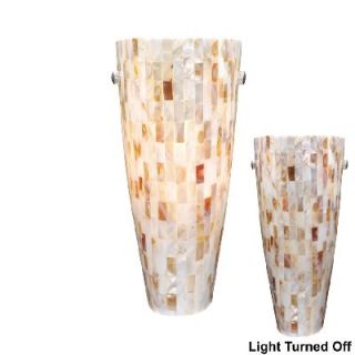 NEW 1 Light Wall Sconce Lighting Fixture, Satin Nickel, Mosaic Shell