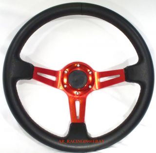 Drift Racing Rally Deep Dish Steering Wheel 350mm Red