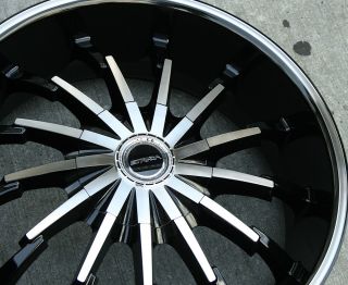 Strada Stiletto 262 22 Black Rims Wheels Fusion Flex Mustang 22 x 8 5