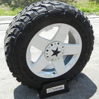 22 White XD Rockstar Wheels Rims 33 Toyo Open Country MT Chevy