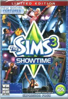 The Sims 3 Showtime PC Mac New SIMS3 SIM3 Sim Show Time Game Limited