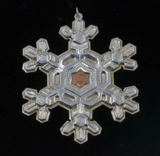 1988 Gorham Sterling Silver Gold Filled Christmas Ornament Snow Flake
