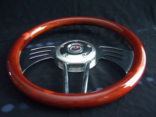 New 14 Sidewinder Mahogany Wood Grain Steering Wheel