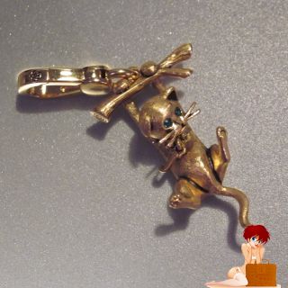 New Auth Juicy Couture Climbing Cat Gold Kitty Charm