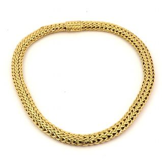 John Hardy 18K Solid Gold Mesh Woven Necklace Designer 240grams 750 18