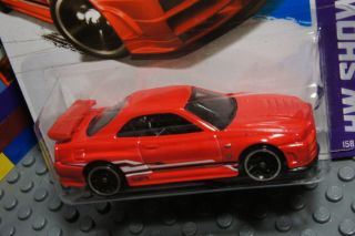 Hot Wheels Red Nissan Skyline GT R R34 Diecast Vehicle HW Showroom 158