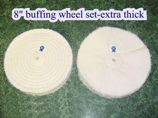 Buffing Wheels 8 inch 1 Soft 1 Sewn Aluminum Stainless