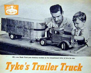 1954 Toy Tractor Trailer How to Build Plans Wood Metal