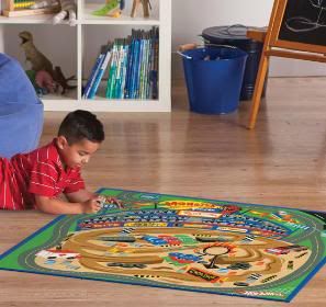 New Hot Wheels Racetrack Game Rug with 2 Cars 31 1 2 x 44