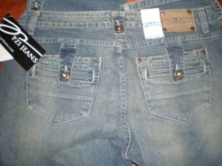 89 00 PZI Womens Rim Jeans Size 12 x 34 PZ576 Rim Blue