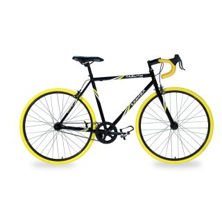 Steel frame and fork; 54 centimeter top tube Alloy rims with alloy hub