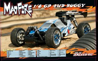 New RC 1 8th RTR Madfire Off Road Nitro 4WD Car Buggy