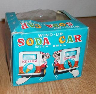 Vintage 1960s Japan Tin Windup Ice Cream Truck w Box