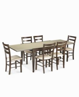 Café Latte 5 Piece Dining Set Dining Table and 4 Slatback Chairs