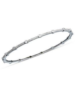 CRISLU Bracelet, Platinum Over Sterling Silver Cubic Zirconia Bangle