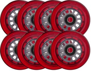 Red Outdoor Rollerblade Inline Wheels 76mm Bearings