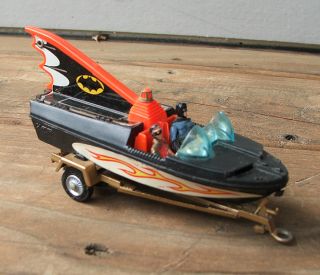 Vintage Corgi No 267 107 Batmobile and Batboat Toy Car and Boat