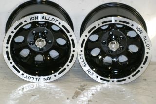Ion Alloy 174 Black Wheels 15x10 5x4 5 87 06 Jeep Wrangler YJ TJ