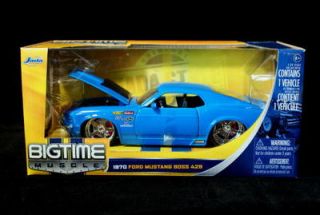 1970 Ford Mustang Boss 429 Bigtime Muscle Diecast 1 24 Lt Blue