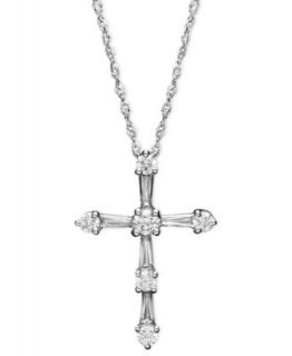 Arabella 14k White Gold Necklace, Swarovski Zirconia Cross Pendant (3