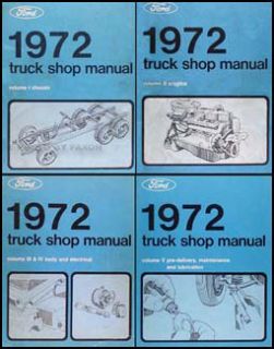1972 Ford Pickup Truck Van Bronco Shop Manual Set 72