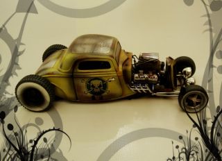 32 34 Ford Weathered Hot Rat Rod Project Car 1 18 Ertl GMP Maisto
