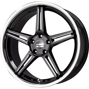 114.3 LX52 Black CNC Macined with Stainless Chrome Lip Wheels/Rims