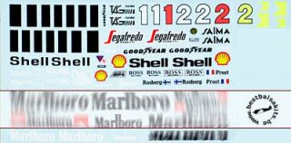 Up for offer is this hard to get 1/24 DECAL for McLAREN MP4/2C to fit