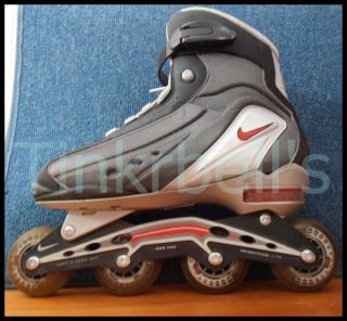 Men Size 12 Nike Air Max Roller Blades Black Gray Red Inline Skates N