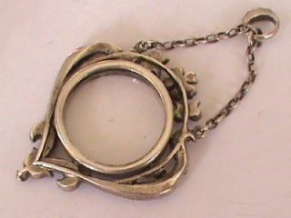 Antique Art Nouveau Silver Paste Double Sided Locket Pendant Necklace