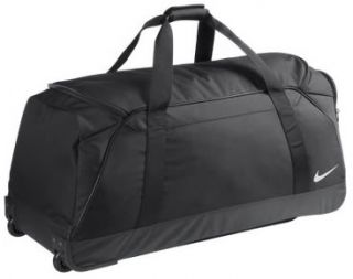 New Nike Black Wheeled Holdall Bag Travel Suitcase Team Roller Duffle