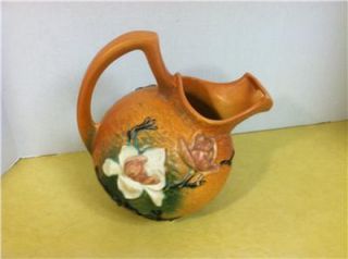 Vintage Roseville Pottery Large Ball Water Pitcher #1327 Magnolia