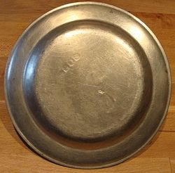 Antique English Pewter Plate Robert Bush Co C 1787