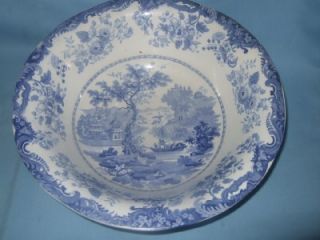 Antique Blue White Chinese Marine Pattern Washbowl