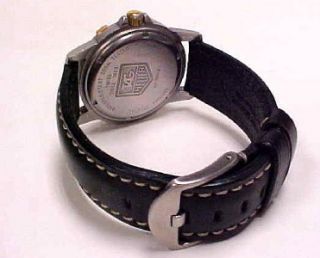 TAG HEUER SWISS 200 METER PROFESSIONAL DATE GOLD & STEEL LEATHER BAND
