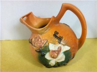 Vintage Roseville Pottery Large Ball Water Pitcher #1327 Magnolia
