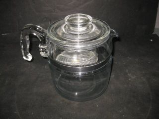 Vintage Pyrex Stovetop Flameware Glass 6 Cup Percolator Coffee Pot