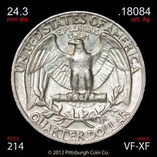 1964 Washington Quarter 90 Silver 214