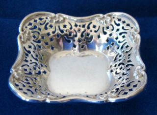 Antique Pierced Solid Sterling Silver Bon Bowl Nut Dish Candy Bowl Pin