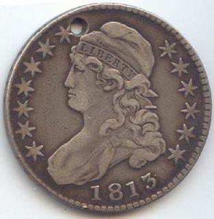 1813 Capped Bust Half Dollar 50 C Uni XF Details Hole