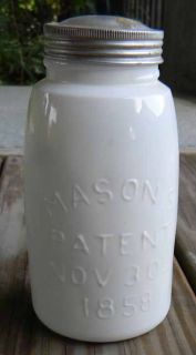 Masons Reproduction 1858 Fruit Jar Milk Glass