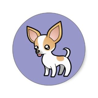 Cartoon Chihuahua (fawn parti smooth coat) stickers by SugarVsSpice