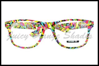 80s OLD SCHOOL Sunglasses or CLEAR Lens Eyeglasses POP MIX Colorful
