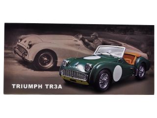 Brand new 118 scale diecast model car of Triumph TR3A Racing Green