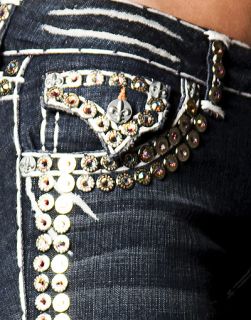 Laguna Beach Jeans Women Double Stitch Magnum Crystal