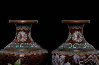 RARE Antique China Brass Colored Qianlong Glaze Bronze Cloisonne Vase