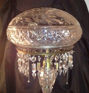 18 5 Beautiful Antique American Brilliant Cut Glass Lamp 1